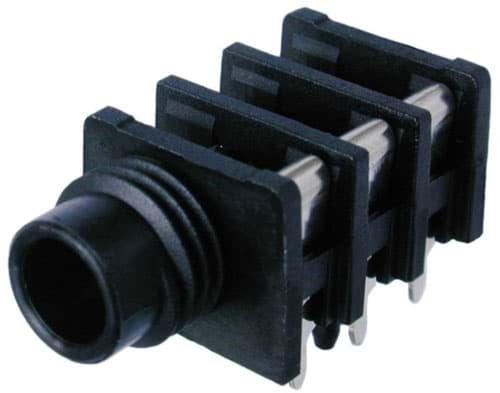 slim-line stereo jack switched half threaded nose sleeve contact