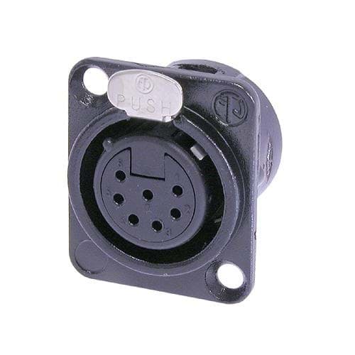 XLR chassis DL 7 pin bus zwarte behuizing goudcontacten