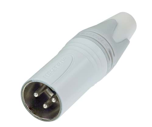 XLR kabeldeel 3 pin pen witte behuizing zilvercontacten XX