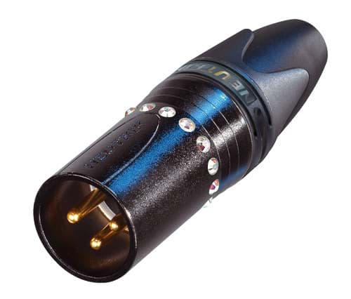 crystalCON XLR kabeldeel 3 pin pen zwarte behuizing goudcontacten