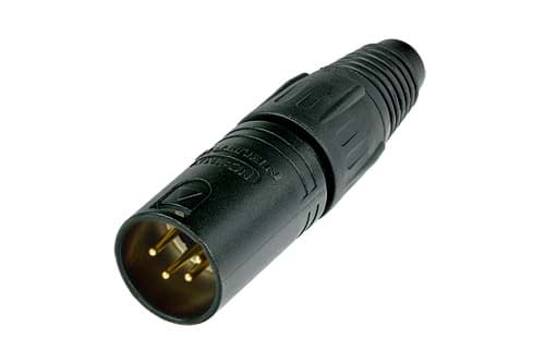 XLR kabeldeel 4 pin pen zwarte behuizing goudcontacten
