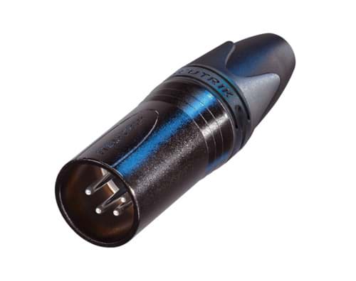 XLR kabeldeel 4 pin pen zwarte behuizing zilvercontacten XX