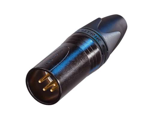 XLR kabeldeel 4 pin pen zwarte behuizing goudcontacten XX