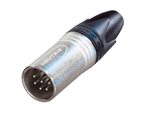 XLR kabeldeel 6 pin pen nikkel behuizing zilvercontacten XX