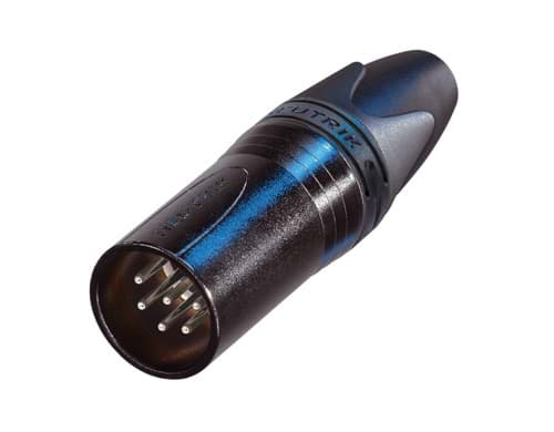 XLR kabeldeel 6 pin pen zwarte behuizing zilvercontacten XX