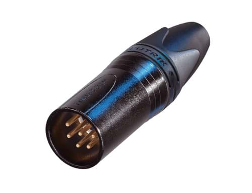 XLR kabeldeel 6 pin pen zwarte behuizing goudcontacten XX