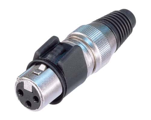 XLR kabeldeel 3 pin bus RVS behuizing goudcontacten