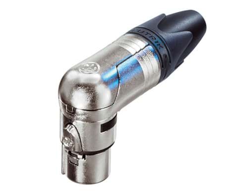 XLR kabeldeel haaks 5 pin bus nikkel behuizing zilvercontacten RX