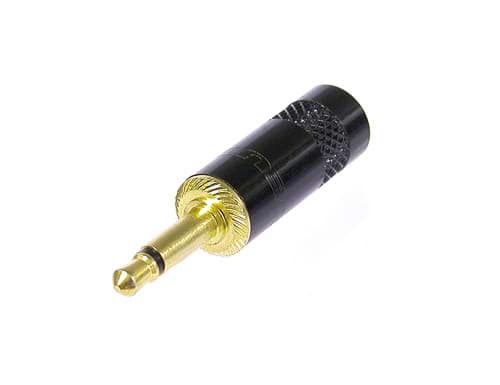 jack 3,5mm steker 2-polig zwart goud