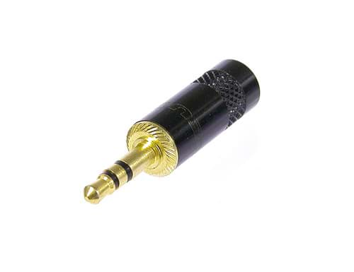 jack 3,5mm steker 3-polig zwart goud