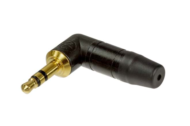 jack 3,5mm steker haaks 3-polig zwart goud