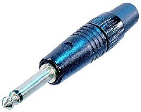 jack 6,3mm profi steker 2-polig zwart BULK