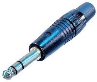 jack 6,3mm profi steker 3-polig zwart BULK