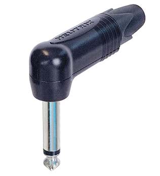 jack 6,3mm profi steker haaks 2-polig zwart nikkel
