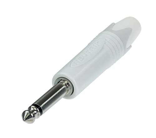 jack 6,3mm profi steker 2-polig wit nikkel
