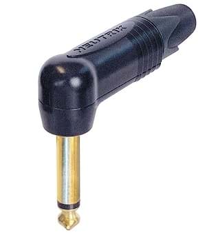 jack 6,3mm profi steker haaks 2-polig zwart goud