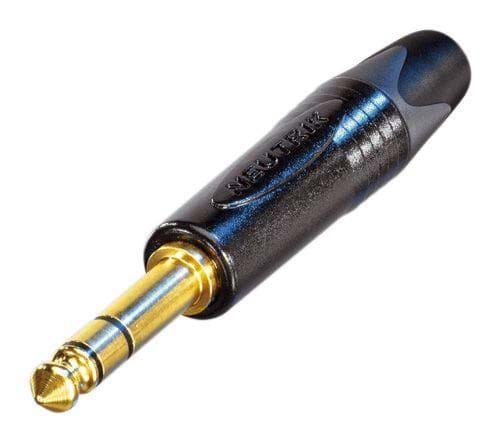 jack 6,3mm profi steker 3-polig zwart goud