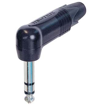jack 6,3mm profi steker haaks 3-polig zwart nikkel