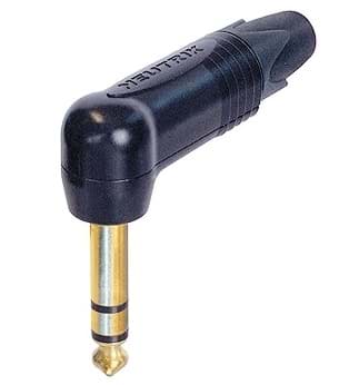 jack 6,3mm profi steker haaks 3-polig zwart goud