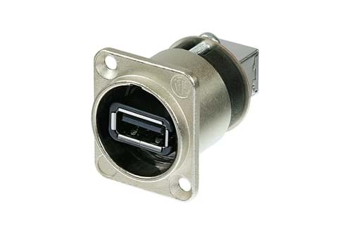 adapter USB 2.0 A-B reversible in D-housing nickel