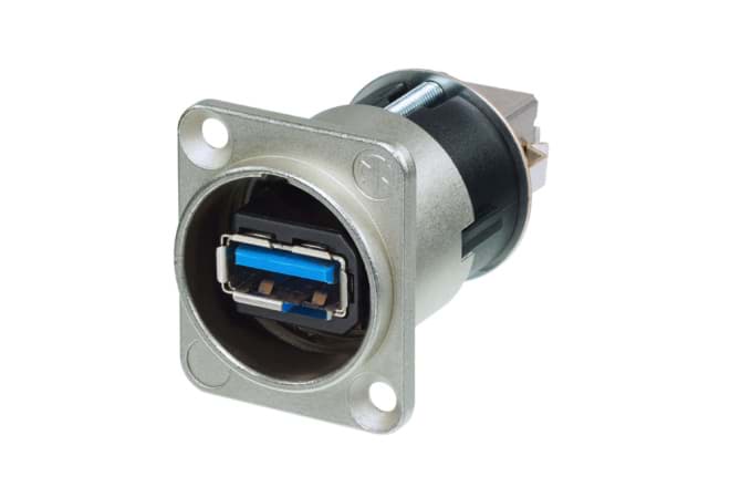 adapter USB 3.0 A-B reversible in D-housing nickel