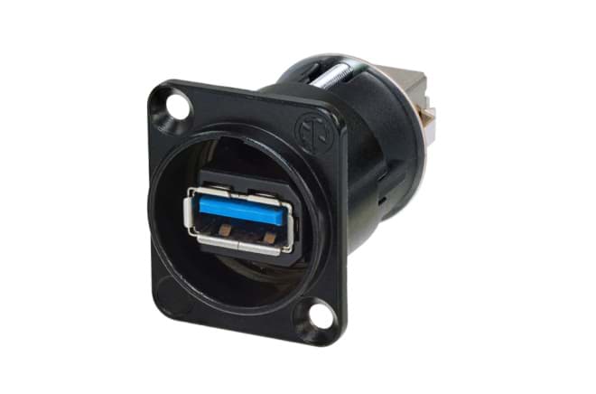 adapter USB 3.0 A-B reversible in D-housing black