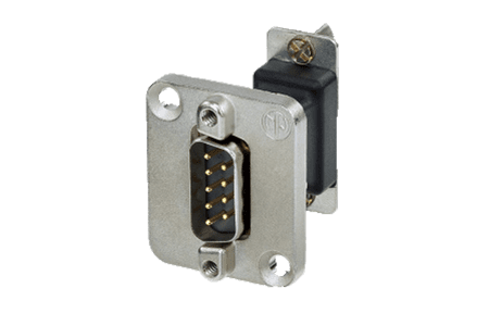 adapter D-sub  9p male <> female in D-housing nickel
