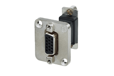 adapter D-sub 15p female <> female in D-housing nickel