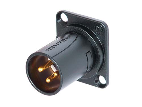 MODULE XLR-3p-male-cable on D-housing zwart
