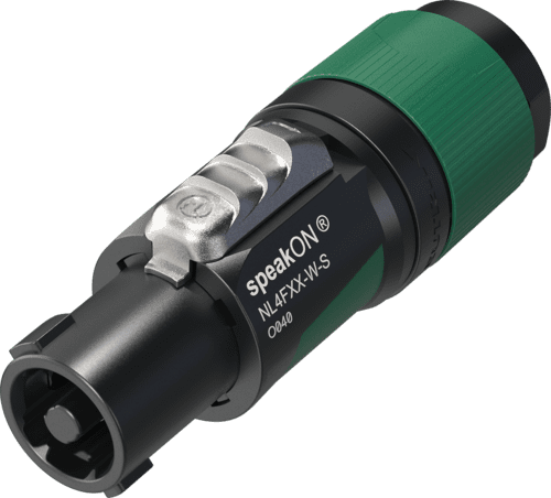 speakON 4-polig steker XX tule groen kd= 6-12mm BULK