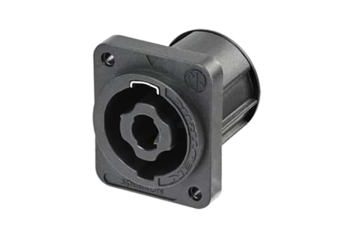speakON 4-polig chassis D-size tab 4,8x0,5mm self tapping IEC62368-1