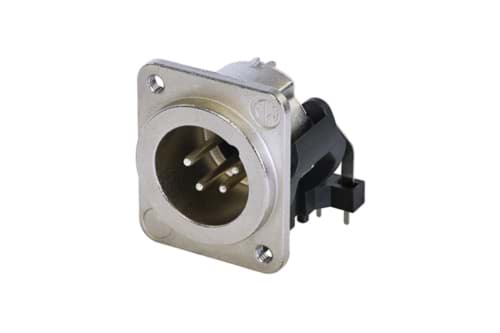 XLR chassis D 4p male PCB-H M3 V-0