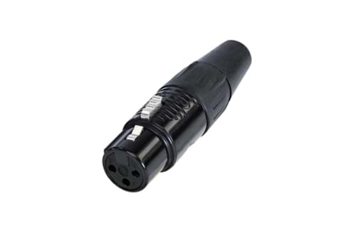 XLR kabeldeel 3 pin bus zwarte behuizing zilvercontact REAN