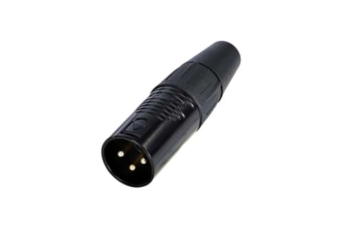 XLR kabeldeel 3 pin pen zwarte behuizing zilvercontact REAN