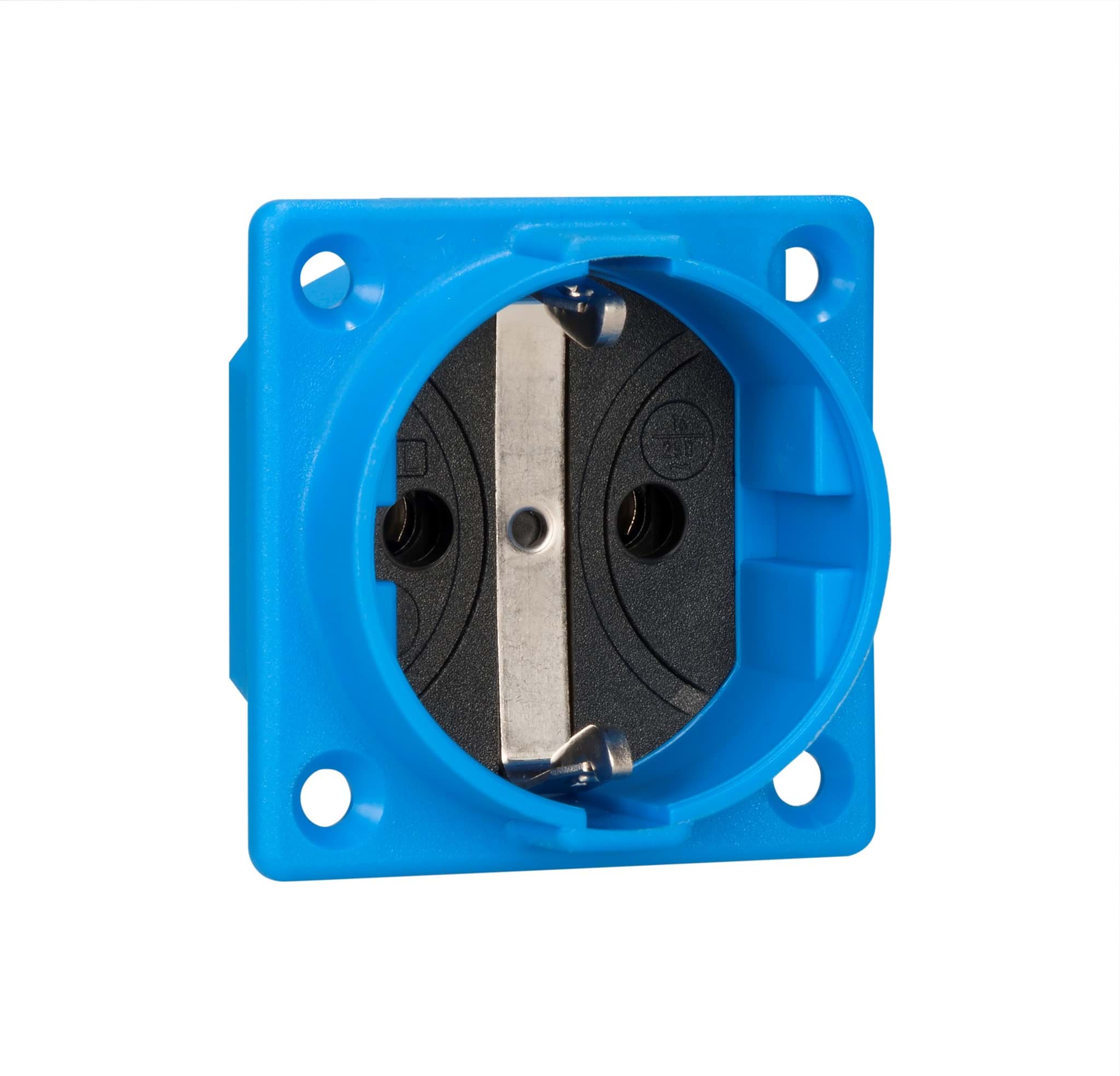 inbouwcontactdoos randaarde 50x50mm schroef blauw ABL