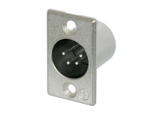 XLR chassis P 4 pin pen nikkel behuizing zilvercontacten