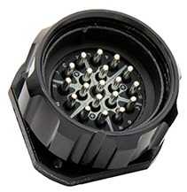 Showline 19 pin panel with nut male black solder LNE*