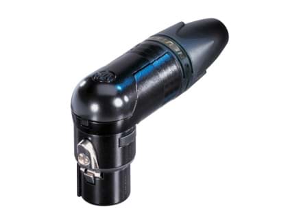 XLR kabeldeel haaks 10 pin bus zwarte behuizing goudcontacten RX