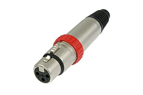 XLR kabeldeel 3 pin bus nikkel behuizing met schakelaar