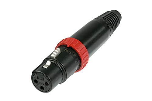 XLR kabeldeel 3 pin bus zwarte behuizing met schakelaar
