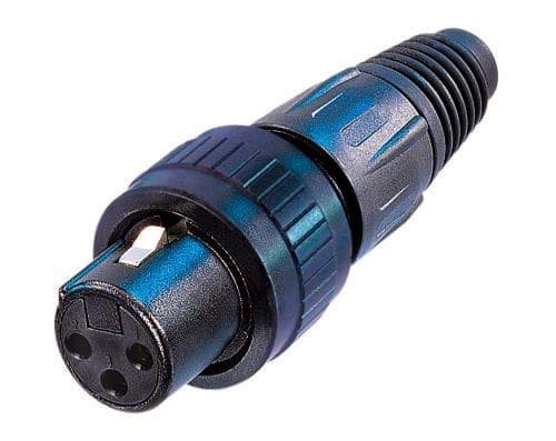 XLR kabeldeel 3 pin bus Locking Ring zwart