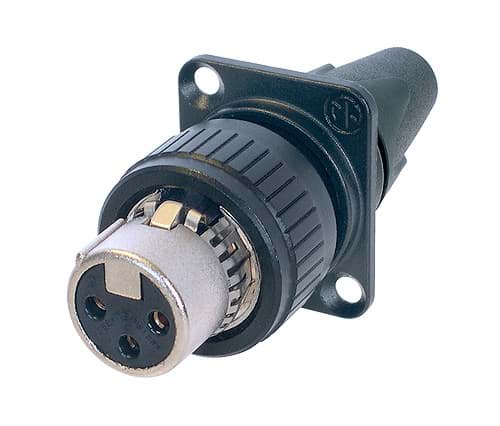 XLR chassisdeel 3 pin bus EMC zwart