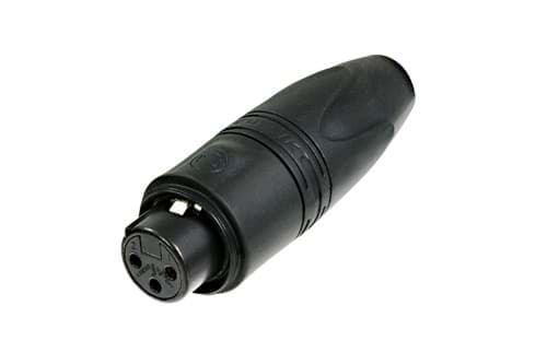 XLR kabeldeel 3 pin bus zwarte behuizing goudcontacten IP67 BULK