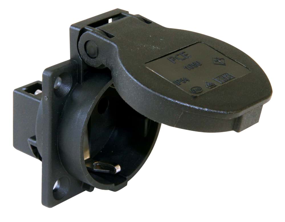 inbouwcontactdoos randaarde 50x62mm schroef +klep zwart PCE
