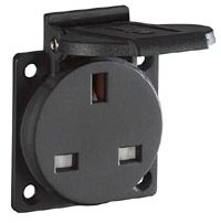 inbouwcontactdoos UK1363 IP54 50x62mm schroef-zij +klep zwart ABL