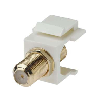 keystone insert 1GHz F connector fem-fem gold/white