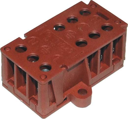 klemmenstrook 3-weg 2-polig 4mm2 32A schroef tbv BOX H3&T
