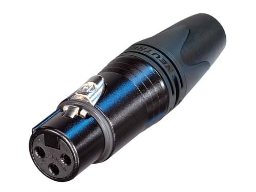 XLR kabeldeel 3 pin bus zwarte behuizing goudcontacten d8-10 BULK