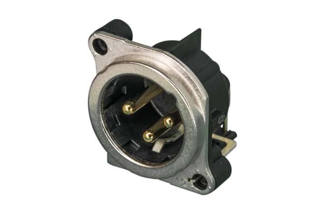 XLR chassis B 3p male PCB-H grounded