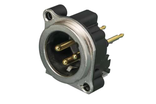 XLR chassis B 3p male PCB-V grounded